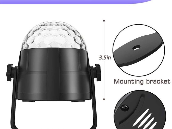 Disco Lights, Gvoo Sound Activated DJ Party Lights Rotating Ball Lights 5W 7 Modes RGB LED Stage Lights with Remote Control for Home Holidays Dance Parties Birthday and Christmas