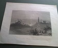 2 old 1840's prints of Clonmacnoise County Offaly