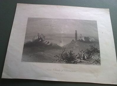 2 old 1840's prints of Clonmacnoise County Offaly