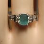 Natural Green Agate Gemstone Ring Image 3