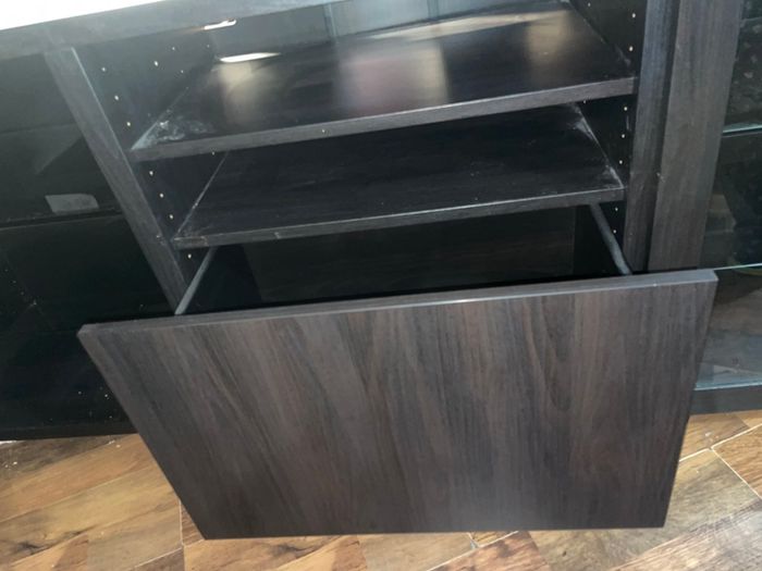 Dark wood effect TV unit