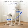 Standing Desk with Wheels, Pneumatic Height Adjustable Desk, Overbed Table, Mobile Workstation Laptop Rolling Computer for Home Office, 80x50 cm White Image 5