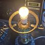 Vintage 1960s Cut Glass Hurricane Parlor Lamp Gold Brass Boudoir Accent Light Postage Available or Collection Image 6
