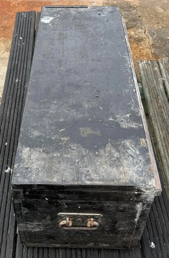 large vintage wooden tool chest (1 )
