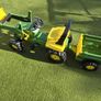 Rolly John Deere pedal tractor with loader and trailer Image 4