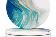 Homeware Marble Coasters Set of 4 - Stunning Ceramic Coaster in Gloss/Matte Finish | Elegant Stone Coasters with Anti-Slip Cork Bottom for Mugs and Glasses (MULTIPLE STYLES, SEE PHOTOS)