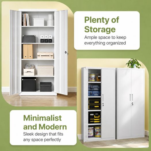Multi purpose storage cabinet (White) - FREE DELIVERY