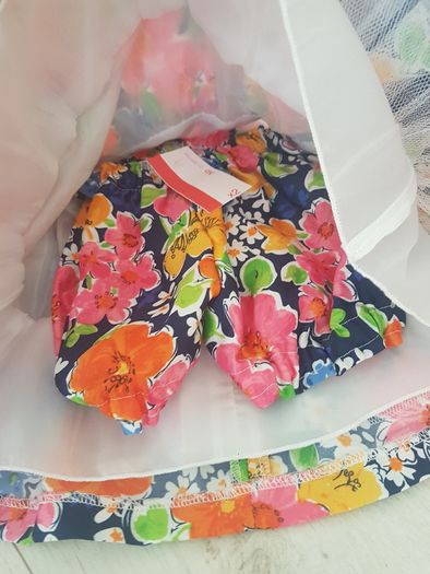 New Baby floral dress and long pants two peice