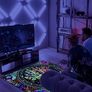 Blacklight Tree of Life Rug, UV Reactive Neon Fluorescent Area Rug, Non-slip Luminous Life Tree Moon & Sun Carpet, Glow in The Dark Boho Decor for Playroom Bedroom Living Room 180x120cm Image 7