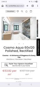 3x Luxury Cosmo Aqua Polished Porcelain Tiles (2.16 sqm) BRAND NEW