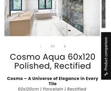 3x Luxury Cosmo Aqua Polished Porcelain Tiles (2.16 sqm) BRAND NEW