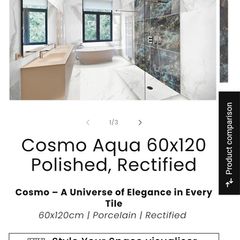 3x Luxury Cosmo Aqua Polished Porcelain Tiles (2.16 sqm) BRAND NEW