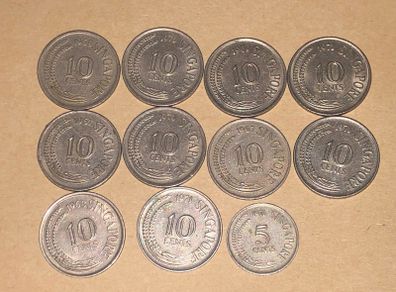 Singaporean coins x 4