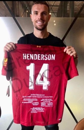 Brand New Liverpool Original 19/20 signed Henderson NB jersey with limited edition embroidery.