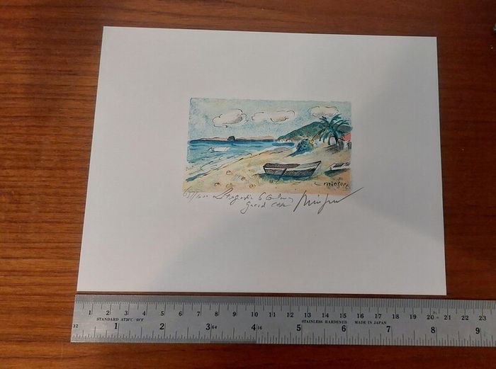 Fantastic Limited-Edition Hand-Signed Lithograph Print of a Caribbean Scene at Grand Case, Saint Martin by the Renowned French Artist Alexandre Minguet (1937-1996), #657/1000