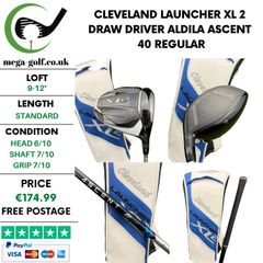 Cleveland Launcher XL 2 Draw Driver / 9-12 Degree / Aldila Ascent 40 Regular
