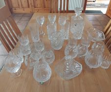 Crystal glasses, decanter 2 dishes  must go by Thursday