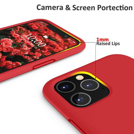 Liquid Silicone Case For iPhone 11 Pro Luxury Thin Soft Phone Cover New Red - FHT5IP11PLK