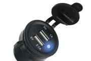 5V 2.1A Dual 2USB Charger Socket Adapter Power Outlet for 12V 24V Car Motorcycle