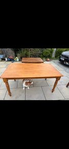 Solid wood dining table & six chairs