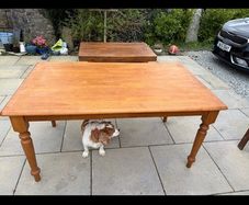 Solid wood dining table & six chairs