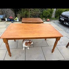 Solid wood dining table & six chairs
