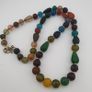 Antique African Style MultiColor Glass Beads Necklace Image 9