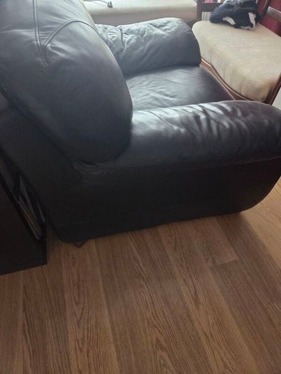 black leather arm chair