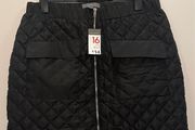 PENNEYS Primark Black Quilted Zip Down Skirt Size 16!