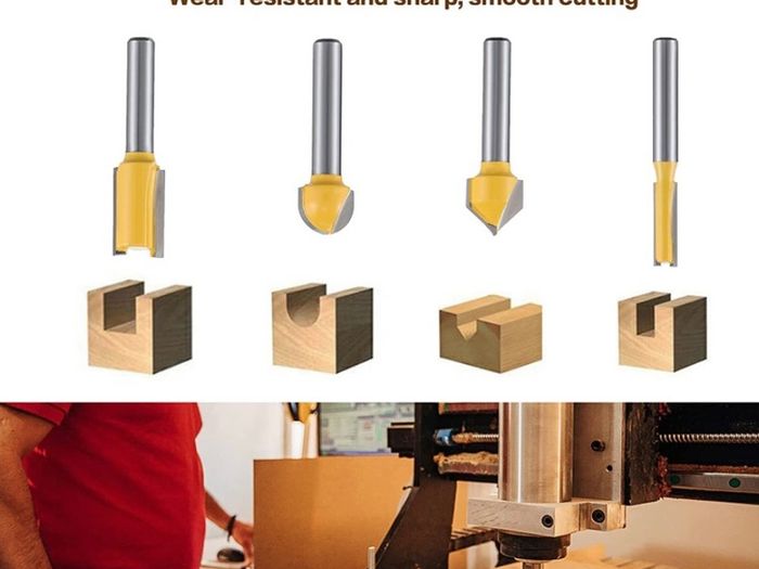 12 PCS 6.35mm 1/4 Inch Shank Tungsten Carbide Tipped Router Bit Set with Wrench (FREE POSTAGE)
