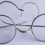 Antique wire rimmed glasses, Ben Franklin style, 1800s,With Original Case Image 3