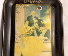 Tray Vintage/antique1980 Coca Cola Serving Tray 1934 Norman Rockwell My Old Kentucky Home enamel   great gift present display decor shop memorabilia vintage drinks trolley  signs