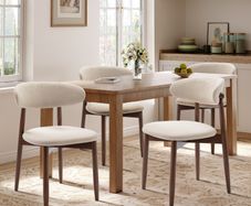 Set of 4 Solid Wood Upholstered Dining Chair