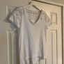 White V Neck Lace T-Shirt Image 3