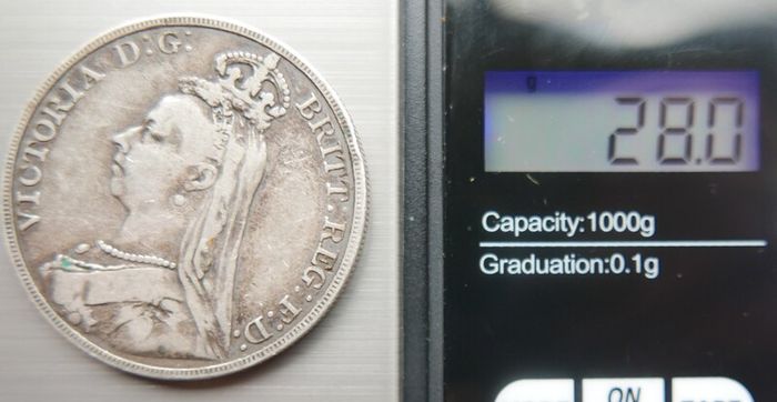 1889 Silver Crown Coin - British Queen Victoria Jubilee Head