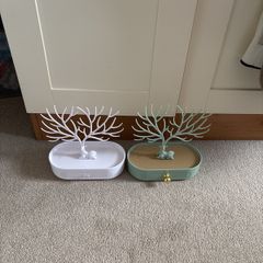 2 jewellery holders with drawers and earring holders