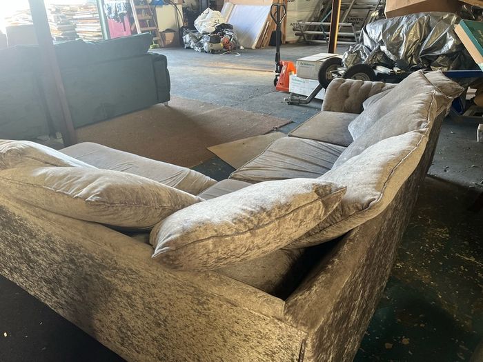 Silver crashed select corner sofa