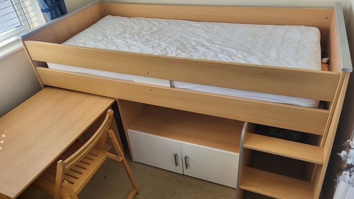 bed, Desk and storage combination