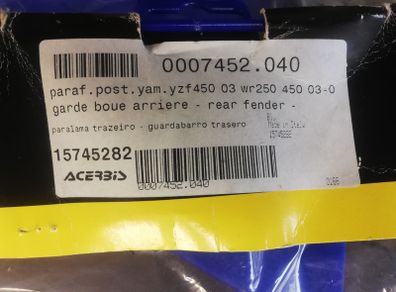 Yamaha YZF450 WR 240 450 Rear Mudguard