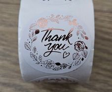 Thank You Stickers Rose Gold x500 Stickers  Price For All