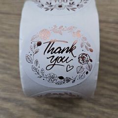 Thank You Stickers Rose Gold x500 Stickers  Price For All