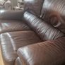 2 seater brown leather sofa Image 5