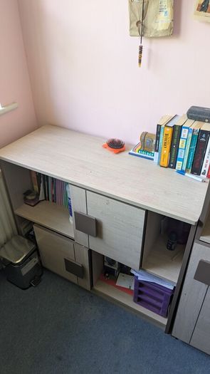 Kids Mid-Sleeper Bedroom Set - Bed, Desk, Wardrobe & Storage
