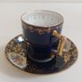 2nd Stunning Antique Alt Wien Old Vienna or Augarten Porcelain Manufactory Hand Painted and Hand Gilded Small Coffee Can and Matching Saucer, with the Authentic Bindenschild Shield Backstamps Image 4