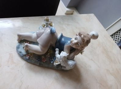 Ashford  Collection  Porcelain  "Girl, Butterfly & Cat"