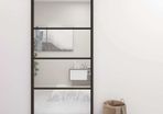 Sliding Door Aluminium and ESG Glass 102.5x205 cm Black