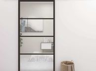 main image for ad Sliding Door Aluminium and ESG Glass 102.5x205 cm Black