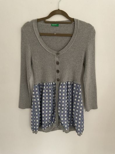 cardigan Bnwot small Benetton cardigan with satin peplum