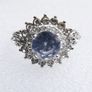 Vintage 925 Sterling Silver Flower Cz Cluster Ring size U - 5,4g Image 5
