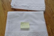 Embroidered Anglia Trimmed Cotton Pillowcases x 2 for Sale
